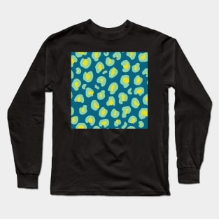 Leopard Print in Peacock Blue Long Sleeve T-Shirt